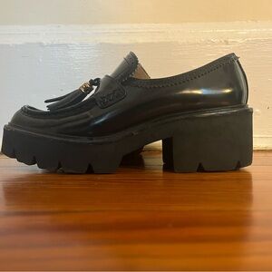 Sam Edelman Patent Leather Black Chunky Loafers, Women’s Size 10